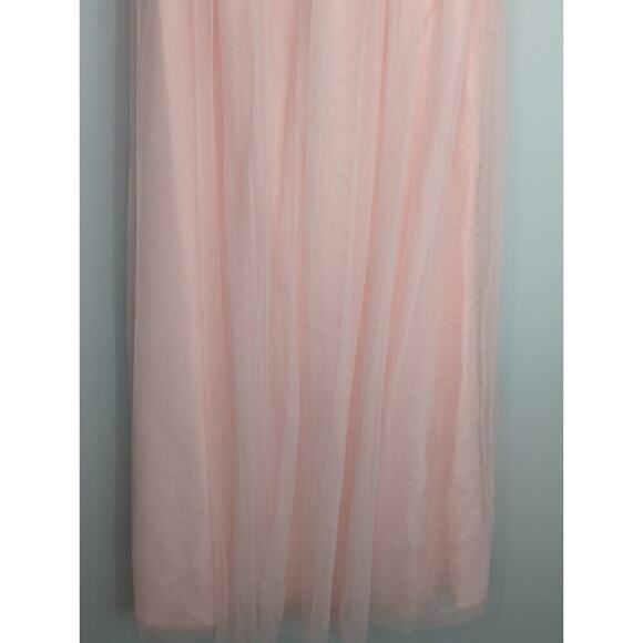 David’s Bridal Floral Laced One-Shoulder  Maxi‎ Dress Petal Pink Size 8 NWT - Picture 5 of 11